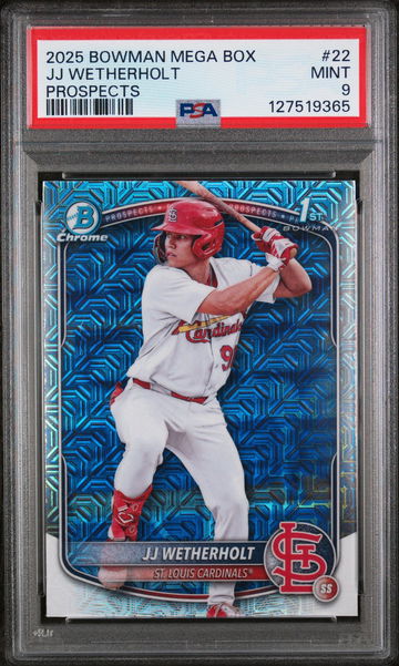 2025 Chrome Mega Box Prospects JJ Wetherholt #BCP22 PSA 9