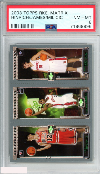 2003 TOPPS ROOKIE MATRIX KIRK HINRICH LEBRON JAMES DARKO MILICIC RC PSA 8 NM-MT