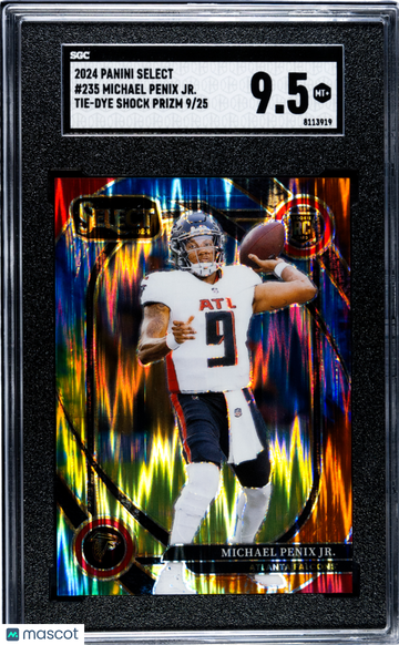 2024 Panini Select Michael Penix JR. #235 Tie Dye Shock Prizm SGC 9.5