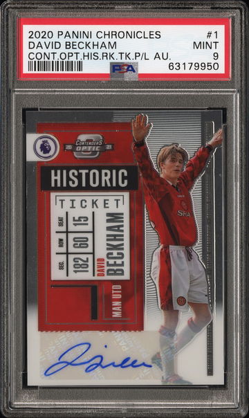 2020 CHRONICLES DAVID BECKHAM HISTORIC TICKET AUTOGRAPH /99 PSA 9