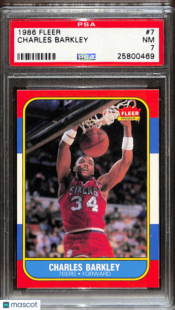 1986 Fleer Charles Barkley #7 PSA 7