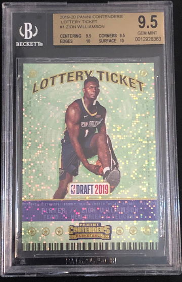 2019-20 Panini Contenders Lottery Ticket Zion Williamson BGS 9.5 Gem-Mint