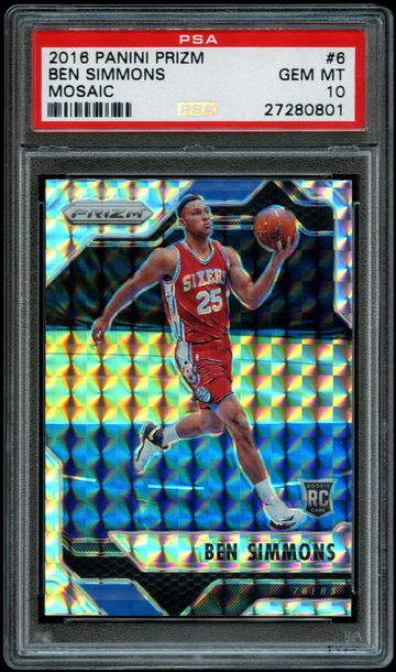 2016-17 Panini Prizm Ben Simmons Mosaic Rookie PSA 10 Gem Mint RC 