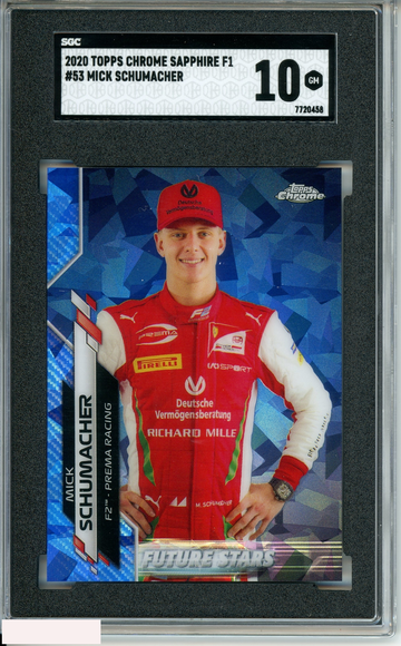2020 TOPPS CHROME SAPPHIRE F1 MICK SCHUMACHER#53 F2 PREMA RACING SGC 10 GM