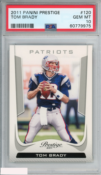 2011 PANINI PRESTIGE TOM BRADY #120 NEW ENGLAND PATRIOTS PSA 10 GEM MT