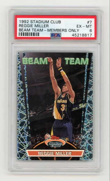 1992 Stadium Club Beam Team Members Only Reggie Miller PSA 6