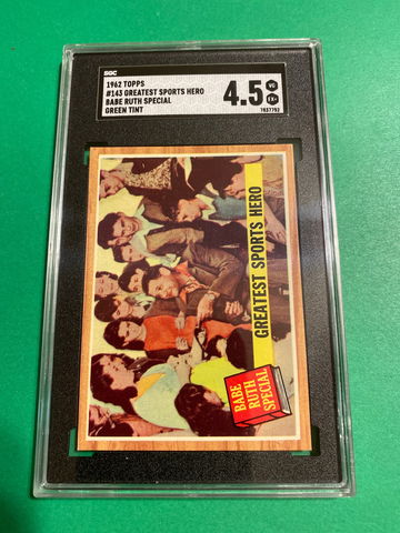 1962 Topps # 143 Babe Ruth GREEN TINT 