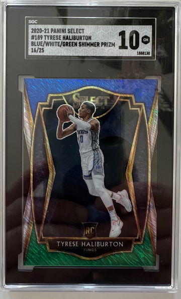 2020 Select Tyrese Haliburton Shimmer Blue/White/Green SGC 10/25 Rookie RC