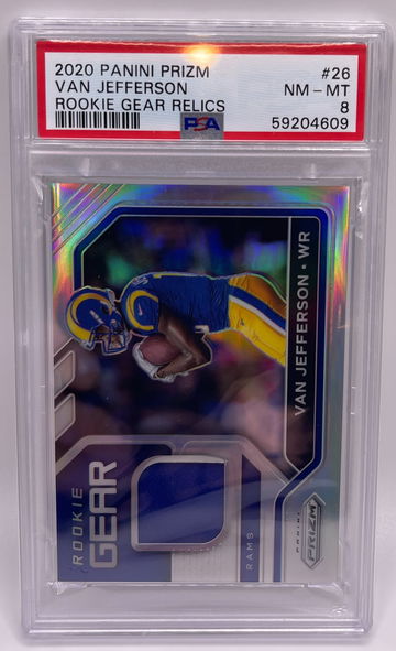 2020 Panini Prizm Van Jefferson Rookie Gear Relics PSA8
