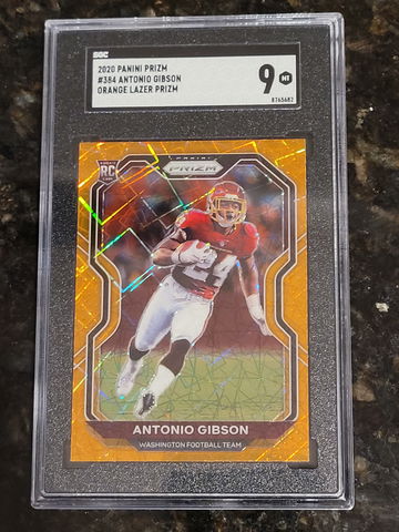 2020 Panini Prizm Antonio Gibson RC Orange Ice Prizm SGC 9 Mint #384 Rookie