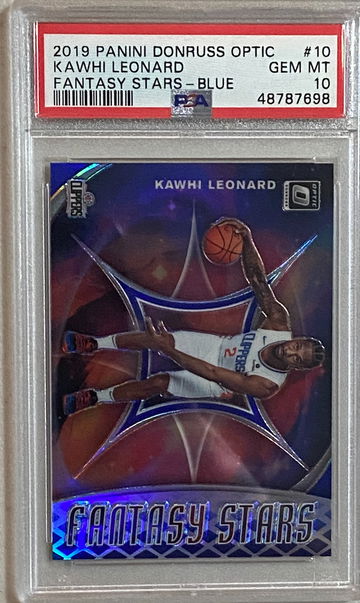 2019 Optic Kawhi Leonard Fantasy Stars - Blue 30/85 PSA 10
