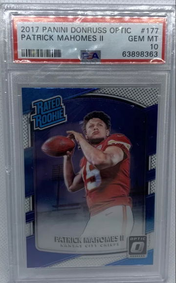 2017 Optic Patrick Mahomes II Rated Rookie RC #177 PSA 10 GEM MINT