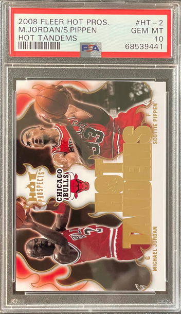2008 Fleer Hot Prospects Tandems Michael Jordan Scottie Pippen PSA 10