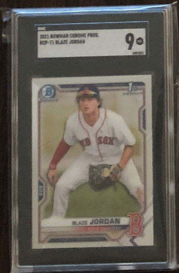 2021 bowman chrome prospects 1st bowman Blaze Jordan sgc 9
