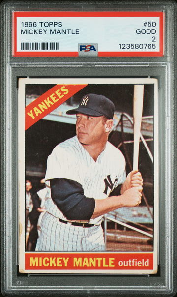 1966 Topps Mickey Mantle #50 PSA 2