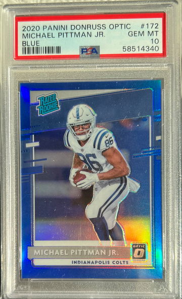 2020 Donruss Optic Michael Pittman Jr. Blue Prizm PSA 10 RC /179