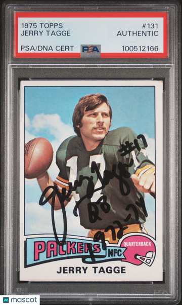 1975 Topps Jerry Tagge #131 PSA A Auto A