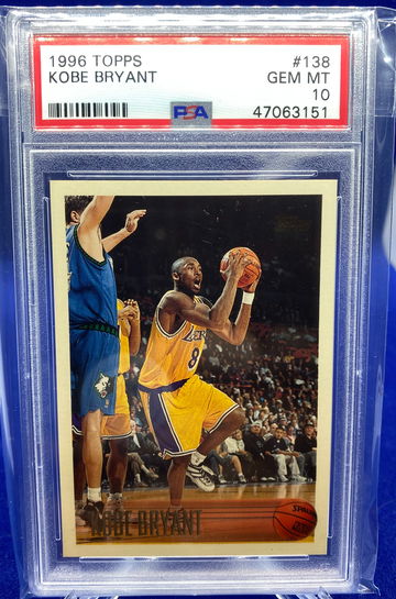 1996 Topps Basketball Kobe Bryant ROOKIE RC #138 PSA 10 GEM MINT