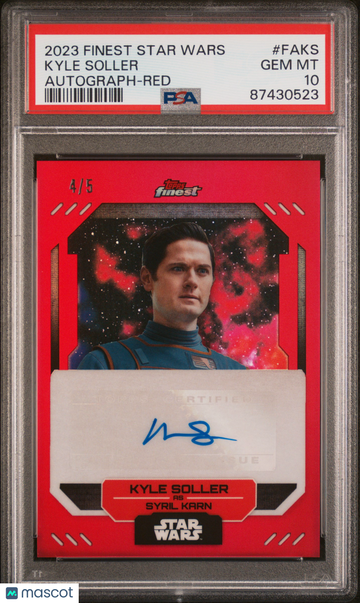 2023 Topps Finest Star Wars Finest Autographs Kyle Soller #FAKS PSA 10