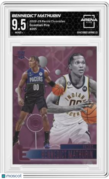 2022-23 Panini Chronicles Bennedict Mathurin #205 Essentials Pink Arena Club 9.5