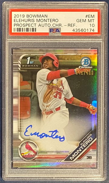 2019 Bowman Chrome Elehuris Montero Refractors Auto PSA 10
