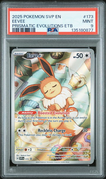 2025 Pokemon Scarlet and Violet Prismatic Evolutions Elite Trainer Box Eevee #173 PSA 9