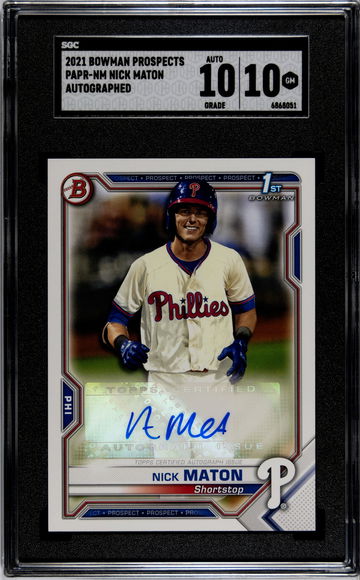 2021 Bowman Prospects 1st Auto Nick Maton PAPR-NM