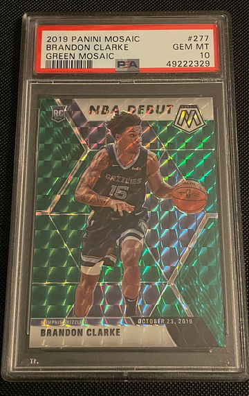 Brandon Clarke 2019 Mosaic Debut Green PSA 10