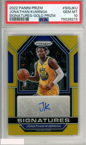 2022 PANINI PRIZM SIGNATURES JONATHAN KUMINGA #SIGJKU GOLD  PSA 10