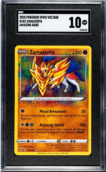 2020 Pokemon Vivid Voltage #102 Zamazenta Amazing Rare SGC 10