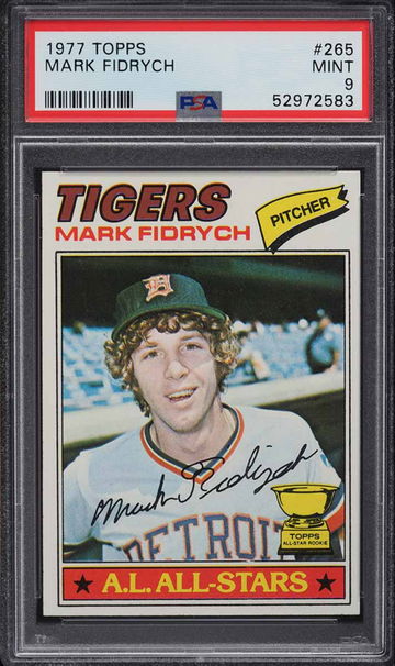 1977 TOPPS MARK FIDRYCH ROOKIE RC #265 PSA 9 MINT