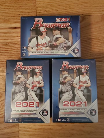 2021 Bowman Baseball 3x Blaster Box Lot