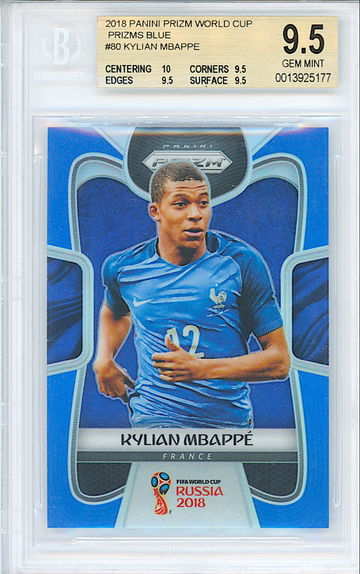 2018 Kylian Mbappe Blue Prizm /199 BGS 9.5 Gem Mint