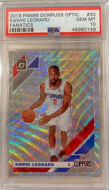 Kawhi Leonard fanatics psa 10 19-20 optic holo