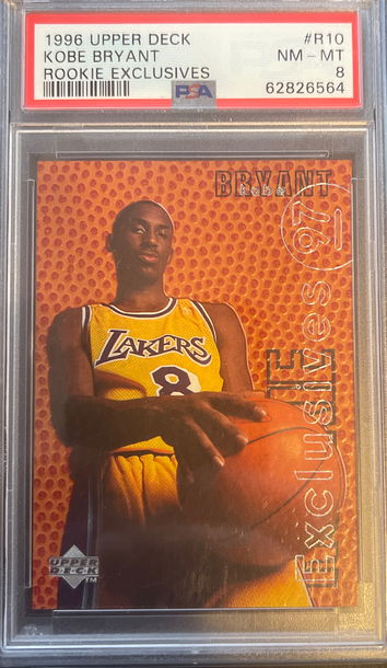 1996 UPPER DECK KOBE BRYANT #R10 ROOKIE EXCLUSIVES PSA NM-MT 8