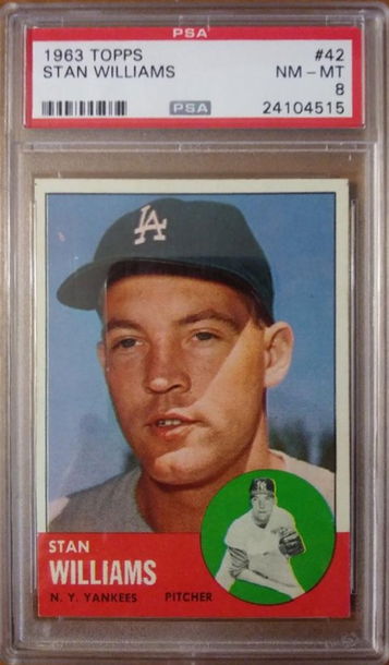 1963 Topps #42 Stan Williams PSA 8
