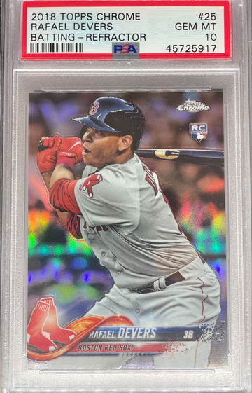 PSA 10 2018 Topps Chrome Rafael Devers Batting - Refractor #25