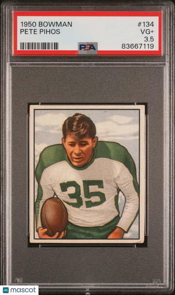 1950 Bowman Pete Pihos #134 PSA 3.5 NEW LABEL VINTAGE FOOTBALL