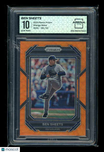 2023 Panini Prizm Ben Sheets #241 Orange Wave /50 Arena Club 10