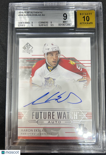 2014 SP Authentic Aaron Ekblad #309 Rookie BGS 9 Auto 10