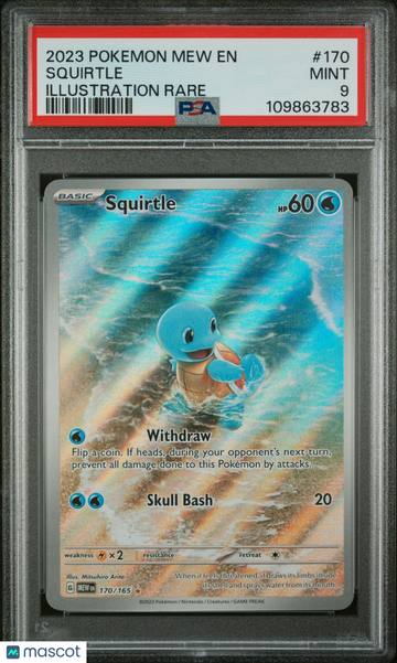 2023 Pokemon Mew EN-151 Squirtle Illustration Rare PSA 9 #170