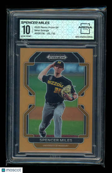 2022 Panini Prizm Draft Picks Neon Orange Spencer Miles #PDP136 /50 Arena Club 10