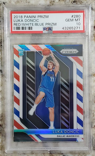 2018 Prizm Red White Blue LUKA DONCIC PSA 10
