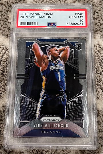 2019-20 Panini Prizm #248 Zion Williamson Pelicans RC Rookie PSA 10 GEM MINT