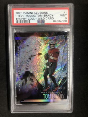 TOM  BRADY STEVE YOUNG 2020 Panini Illusions #1 Trophy Collection #/12 PSA 9