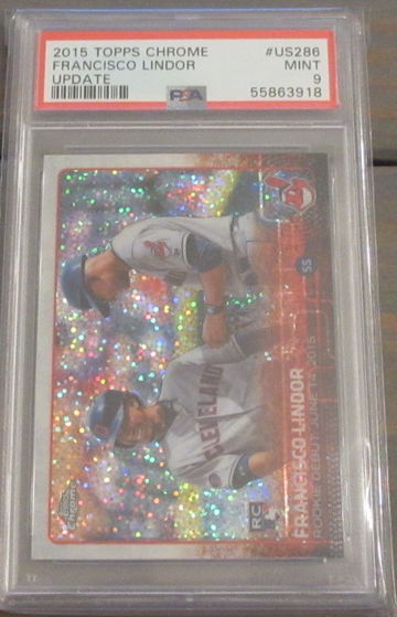 Francisco Lindor RC 2015 Topps Chrome Update #US286 PSA 9 Sparkle