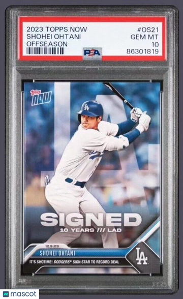 Shohei Ohtani Los Angeles Dodgers PSA 10 2023 Topps Now Offseason OS21