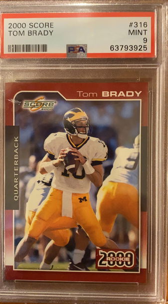 Tom Brady Score Rookie RC PSA 9