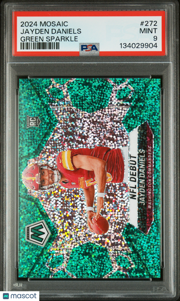 2024 Panini Mosaic Jayden Daniels #272 Green Sparkle /8 Rookie PSA 9
