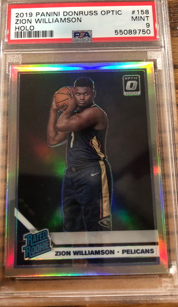 2019 panini Donruss Optic Zion Williamson Holo PSA 9